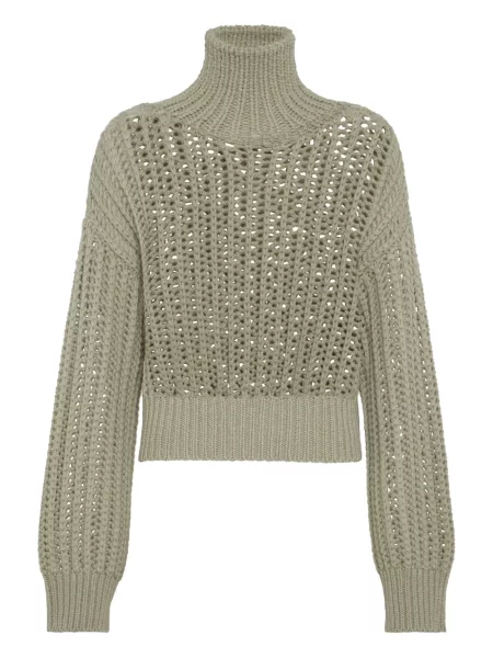 Heláncă Brunello Cucinelli din cașmir verde