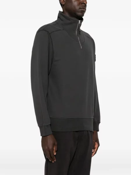 Hanorac cu fermoar Stone Island cu strasuri gri