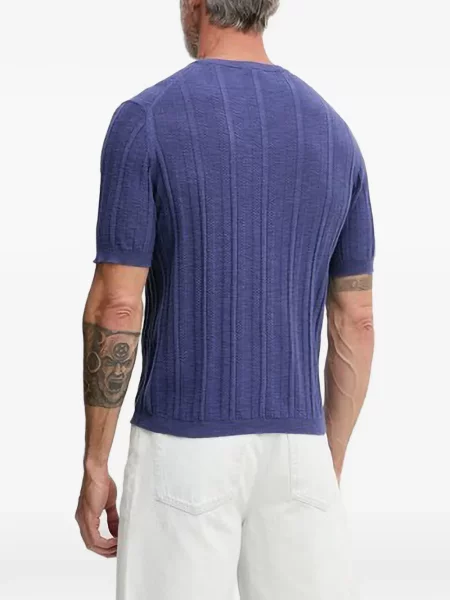 Tricou Benetton tricotate albastru