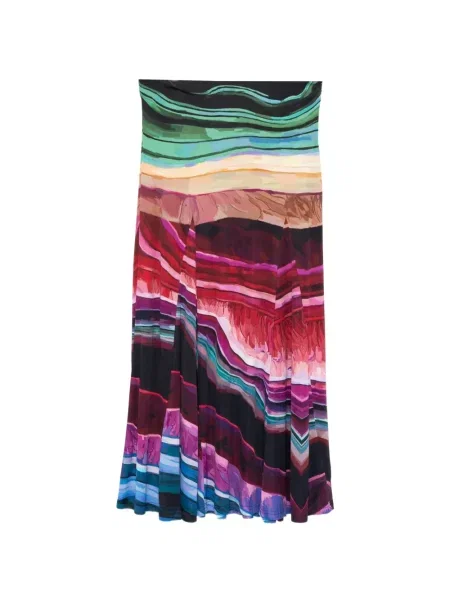 Fustă midi Farm Rio cu imagine până la genunchi roșu