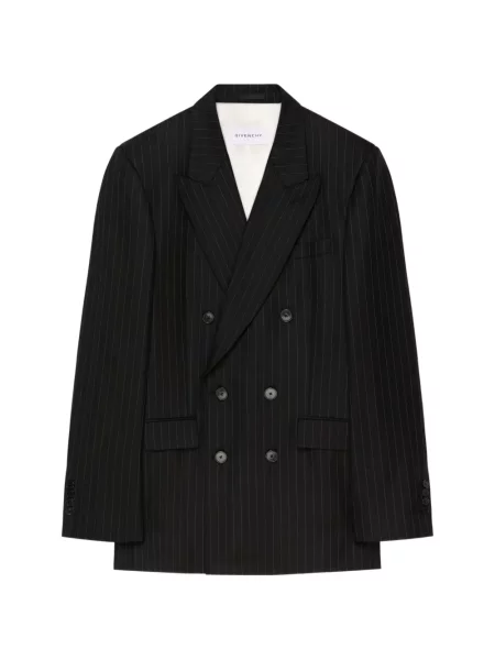 Geacă Givenchy de lână cu dungi negru