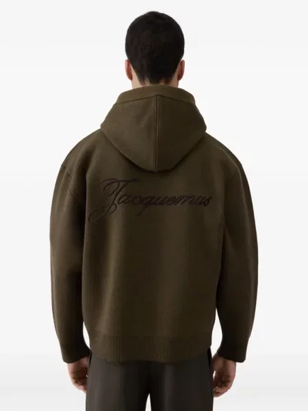 Cardigan Jacquemus cu glugă verde