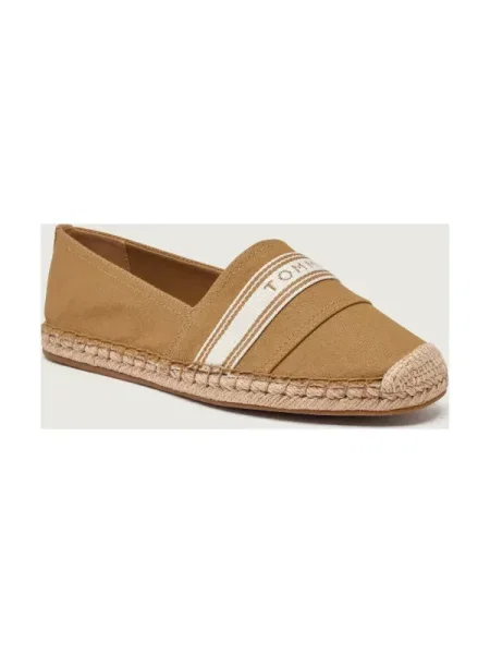 TOMMY HILFIGER Espadrile maro deschis / alb murdar bej