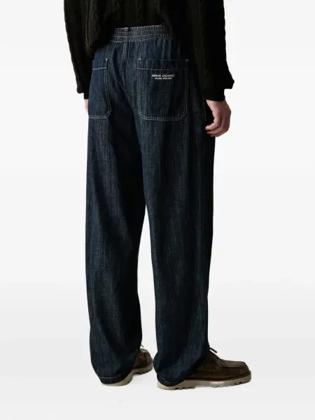 Blugi Armani Exchange cu broderie cu cordon albastru