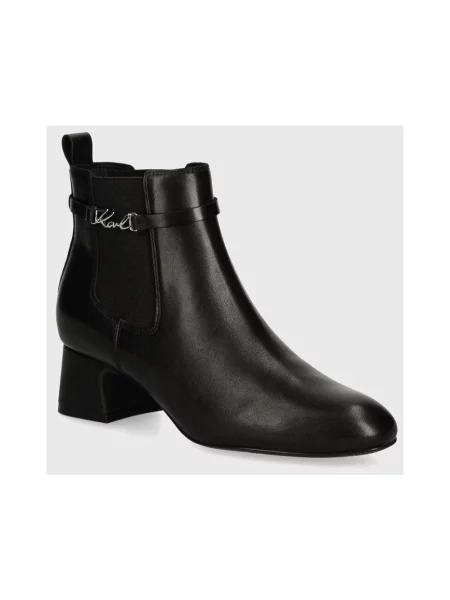 Buty do kostki Karl Lagerfeld skórzane czarne