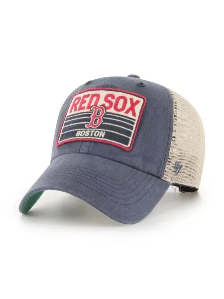 Шапка с козирка 47 brand MLB Boston Red Sox тъмносиньо с апликация червено