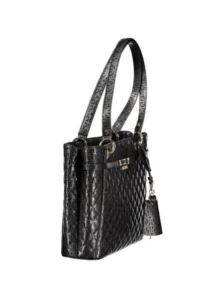 Matlasat geantă shopper Guess negru