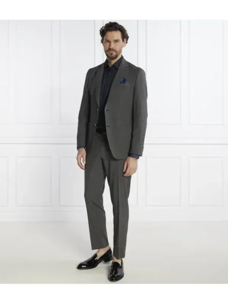 BOSS BLACK De lână costum P-Huge negru