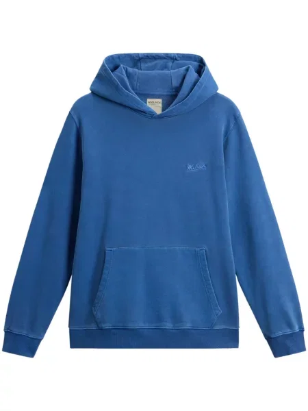 Hanorac cu glugă Woolrich cu broderie albastru