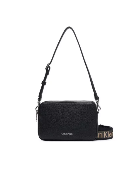 Kabelka Calvin Klein Webbing 2X Strap Camera Bag čierna