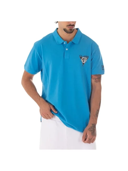 Koszulka polo Just Cavalli z logo niebieska