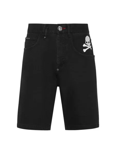 Szorty jeansowe Philipp Plein czarne