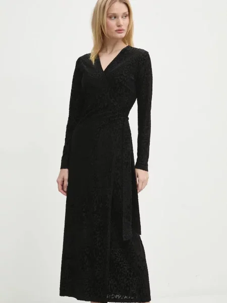 Obleka Never Fully Dressed Willow Wrap Dress črna