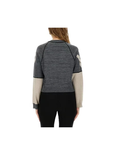 Sweter Moschino wełniany szary