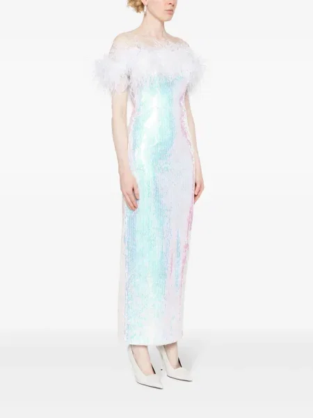 Rochie Nissa cu paiete de costum alb