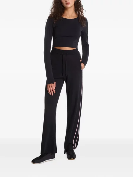 Ριγέ τρέξιμο παντελόνι Guess με αυτόγραφο μαύρο