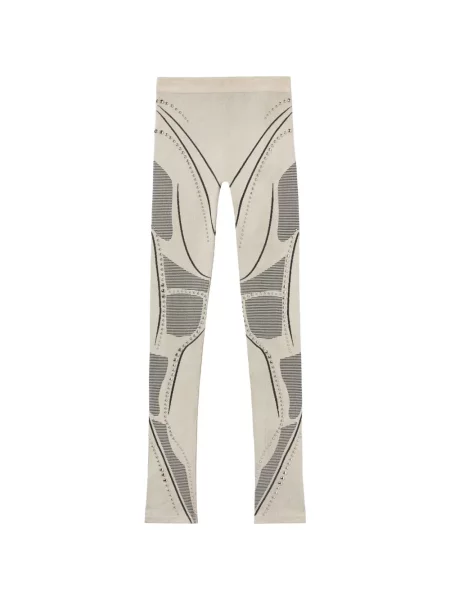 Legginsy Off-white z ćwiekami bezszwowe białe