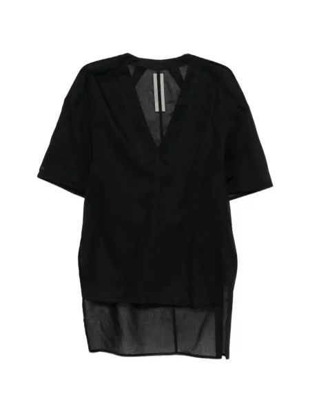 Top Rick Owens cu decolteu în V scurt negru