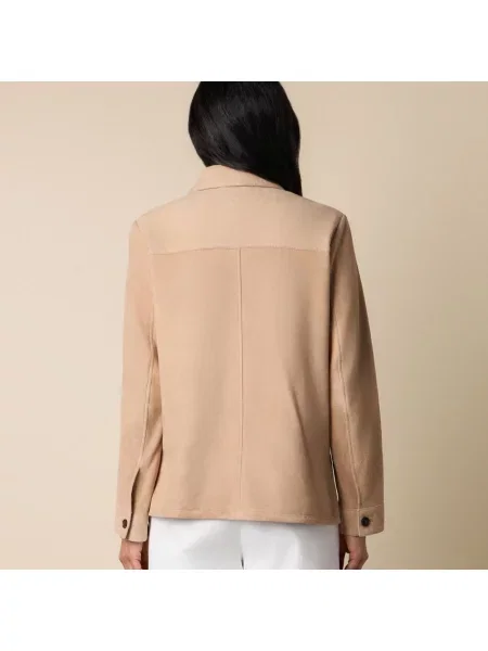 Kurtka skórzana Brooks Brothers beżowa