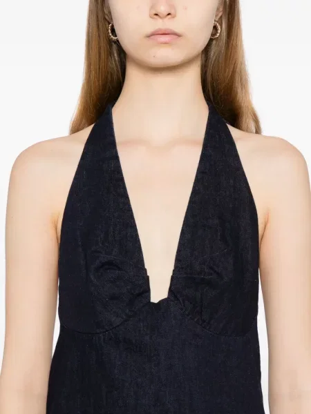 Rochie din denim Free People de costum albastru