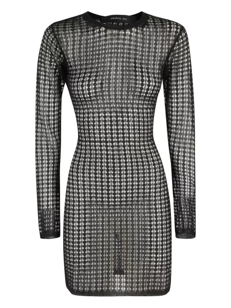 Rochie maxi Federica Tosi tricotate lungă de costum negru