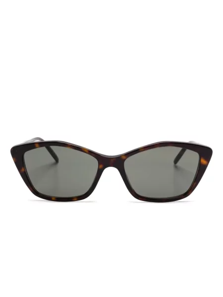 Ochelari de soare Saint Laurent Eyewear cu imprimeu geometric maro