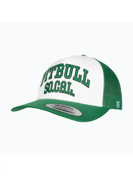 Șapcă de bărbați Pitbull "SO.CAL.” Retro Trucker verde/alb alb