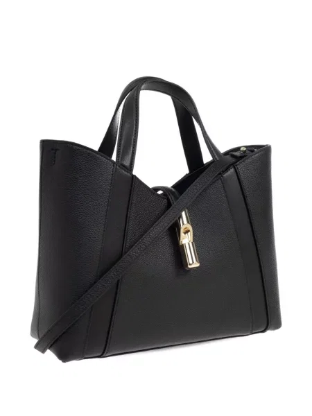 Kožna kožna torba Furla crna