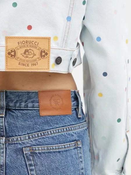 Укороченная джинсовая куртка Fiorucci в горошек