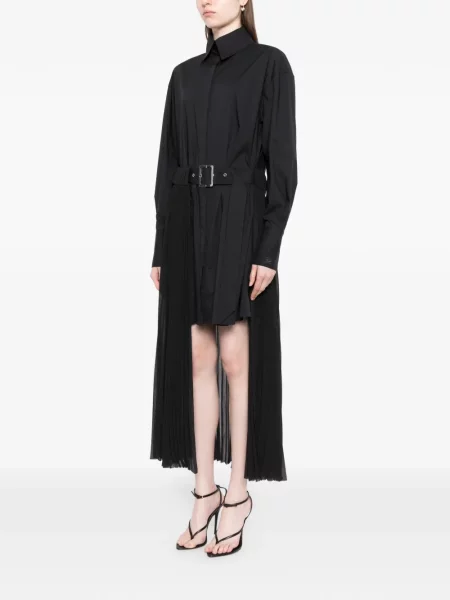 Rochie tip cămașă Karl Lagerfeld plisată de costum negru