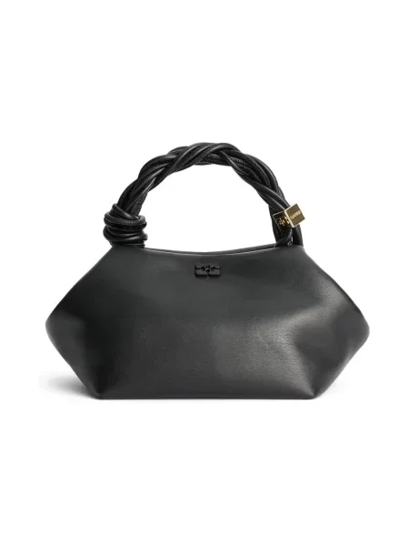 Torebka crossbody Ganni biznesowa z nadrukiem czarna