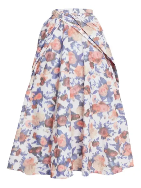 Fusta maxi Erdem cu model floral cu imagine violet