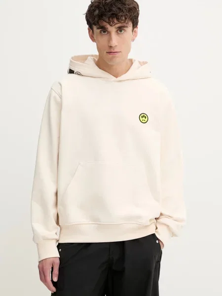Кофта Barrow з капюшоном з принтом бежевий