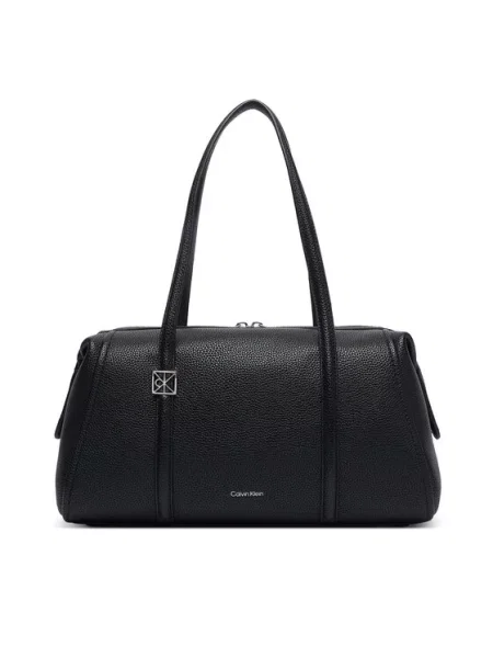 Calvin Klein Ročna torba Emblem Hw Pebble Doctor Shoulder črna