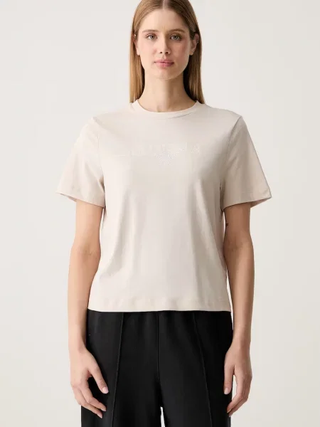 Guess t-shirt γυναικείο AGENA μπεζ