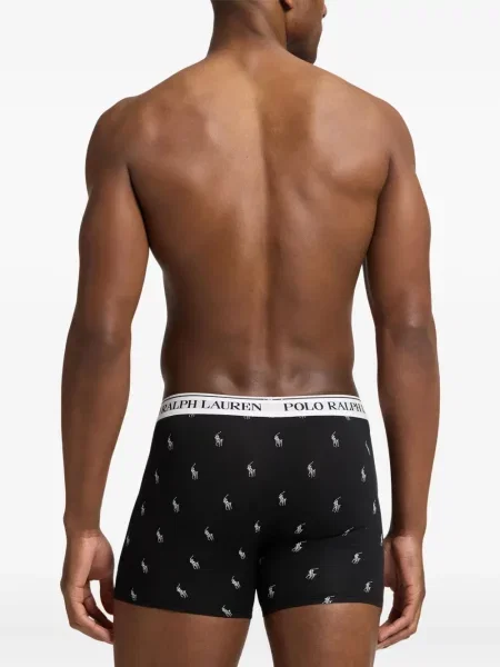 Haftowane majtki Polo Ralph Lauren pikowane niebieskie