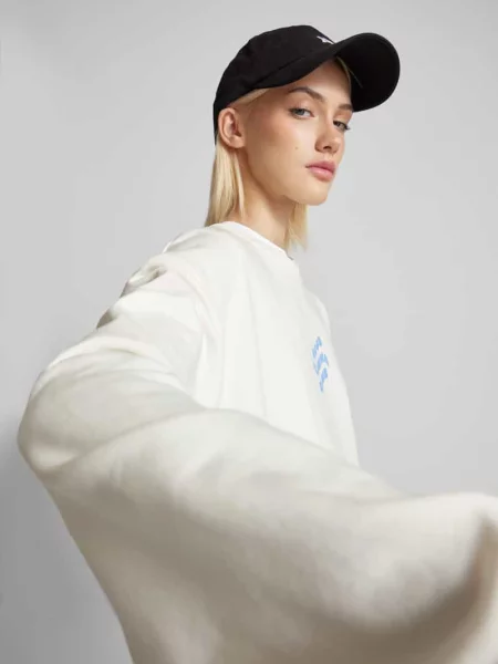Bluza o kroju oversized z nadrukiem z logo Oh April biała