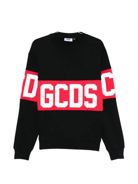 Pulover Gcds cu decolteu rotund cu autograf negru