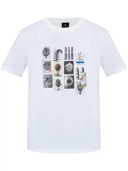 Grafic tricou Ps Paul Smith cu imagine alb