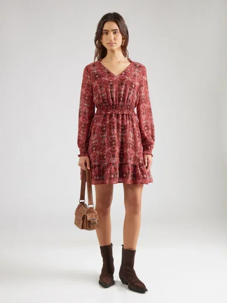 ONLY Rochie ONLTIKKI roșu cranberry / negru alb
