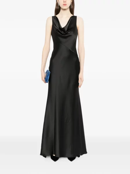 Gâtul glugii rochie maxi Amsale negru