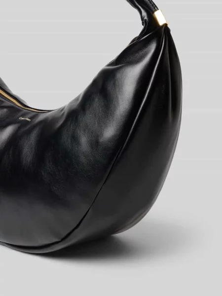 Torba z uchwytami i detalem z logo Calvin Klein czarna