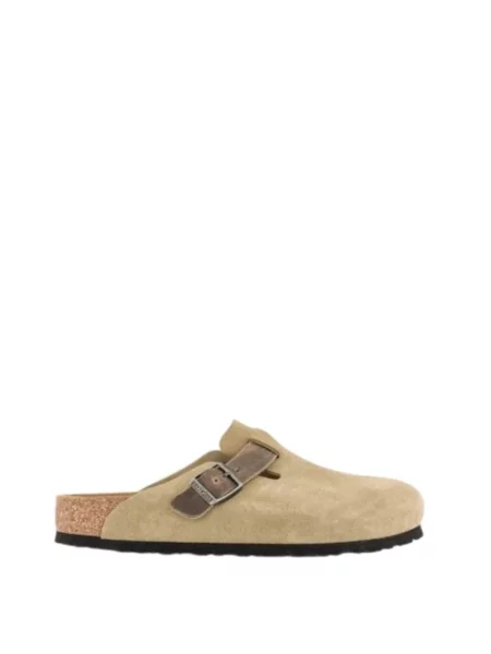Klapki Birkenstock skórzane brązowe