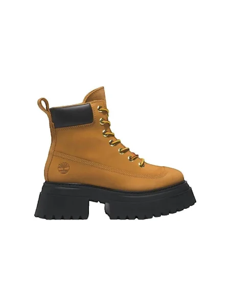 Pantofi Timberland cu șireturi din dantelă maro