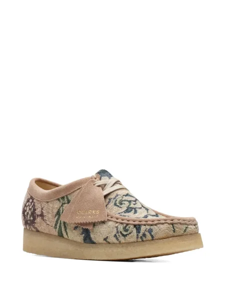 Botine Clarks cu model floral bej