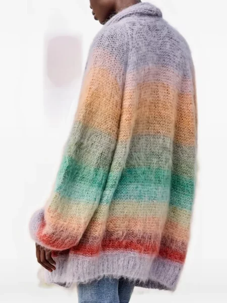Cardigan Mes Demoiselles cu dungi cu strasuri violet