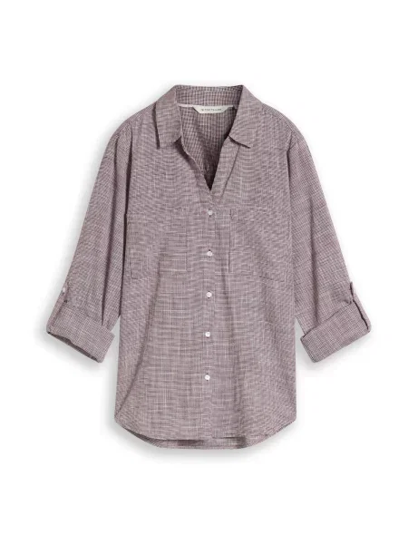 TOM TAILOR Bluză roșu bordeaux alb