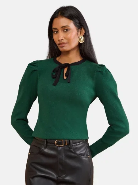 Love & roses Pulover pin verde