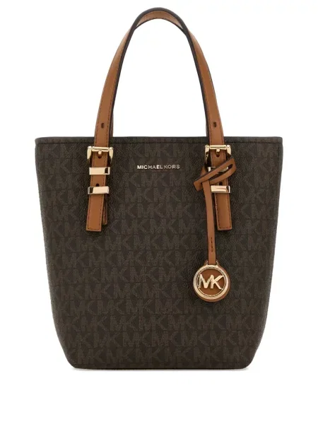 Portofel Michael Michael Kors cu imagine din canvas maro