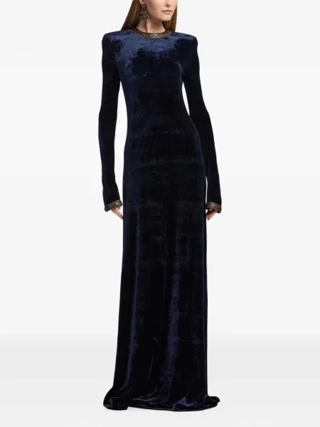 Rochie Ralph Lauren Collection din velur albastru